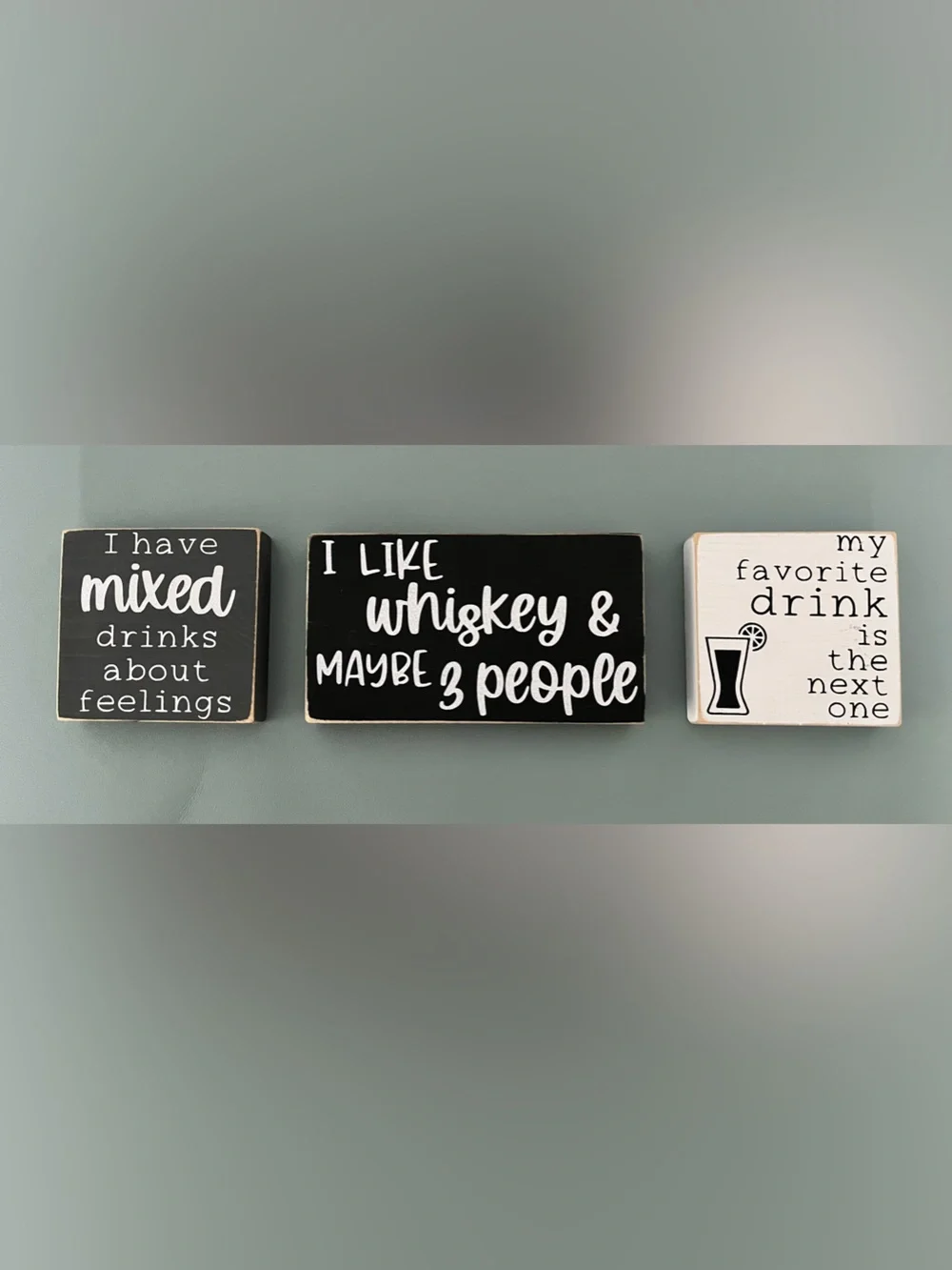 Cocktail Bar Cart Decorative Wooden Signs